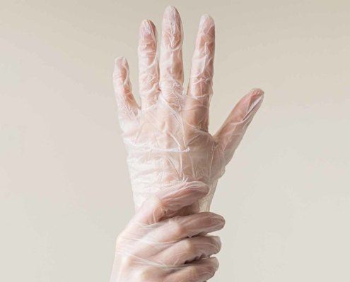 hand in a white glove